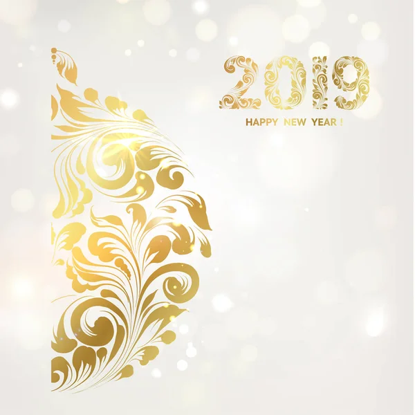 Feliz Año Nuevo 2019 . — Vector de stock