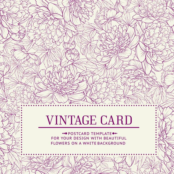 Carte d'invitation avec fleurs . — Image vectorielle