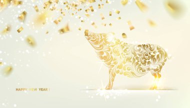 Zodyak sembolü eğrileri şerit konfeti ile.