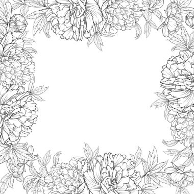 Bahar çiçek buketi peonies Garland.