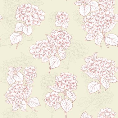 Ortanca çiçek çiçek deseni.