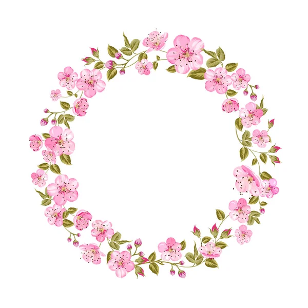 Karta na jaře s květy, sakura — Stockový vektor