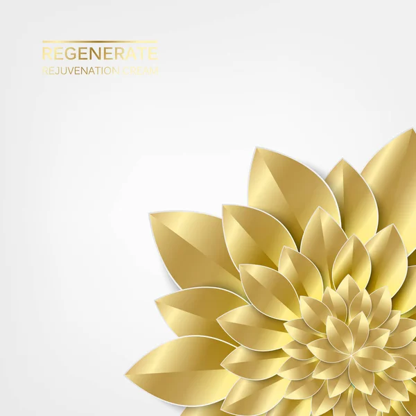 Gouden bladeren in de vorm van bloem geïsoleerd op witte achtergrond. — Stockvector
