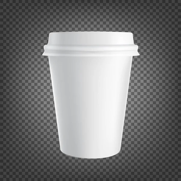 Papper kaffekopp ikonen isolerad på svart transparent bakgrund. Vektorillustration. Kaffe dricka kopp. — Stock vektor