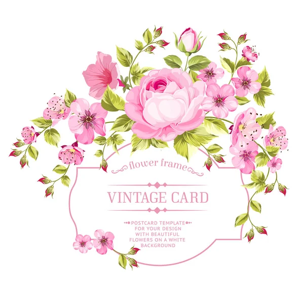 Bouquet de fleurs de printemps pour carte vintage . — Image vectorielle