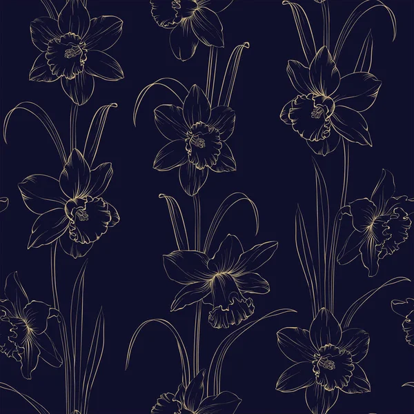 Lente bloemen stof naadloze patroon — Stockvector