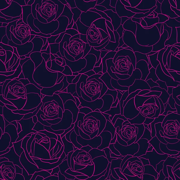 De Rose bloemen naadloze achtergrond. — Stockvector
