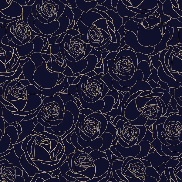 Rose blommor sömlös bakgrund. — Stock vektor