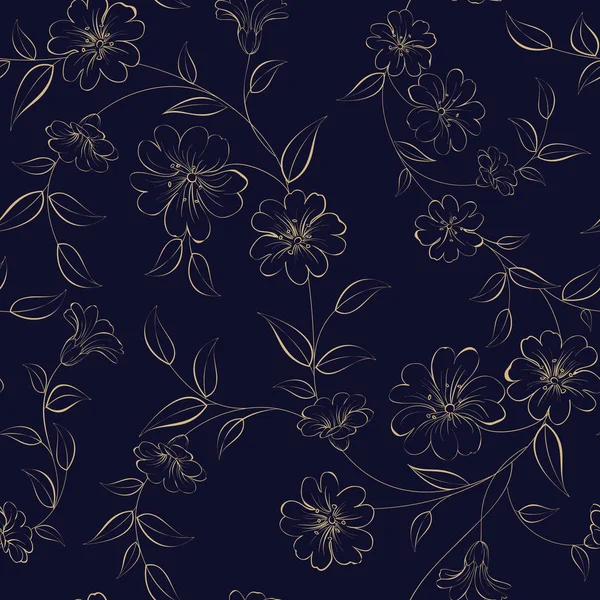 Elegant zwart-wit bloemen stof. — Stockvector