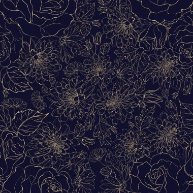 Krizantem Dikişsiz desen