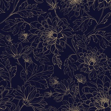 Krizantem Dikişsiz desen