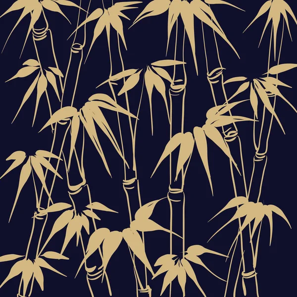 Бамбук с узором из листьев . — стоковый вектор