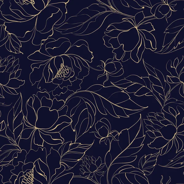 Motif floral sans couture avec pivoine . — Image vectorielle