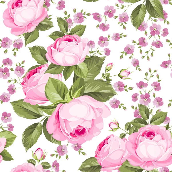 Luxurious color roses seamless pattern. Vector illistration — Stock Vector