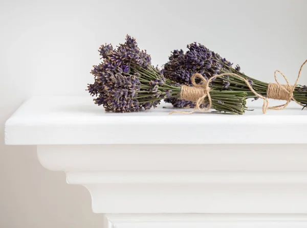 Lavender flowers in closeup. Bunch of lavender flowers isolated over white background