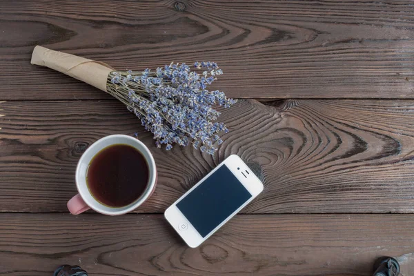 Table de travail composition flatlay. — Photo