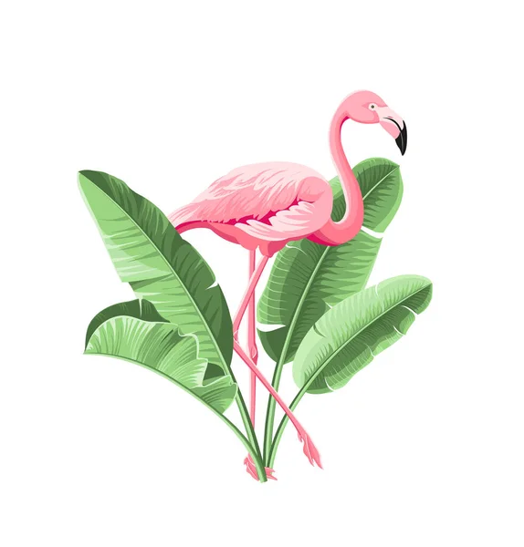 Summer tropical frame exotic banana leaf. Design background for card,invitation,poster. — Stock Vector