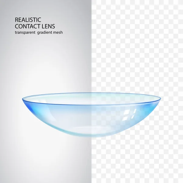 Transparente Kontaktlinse mit Reflexionen. — Stockvektor
