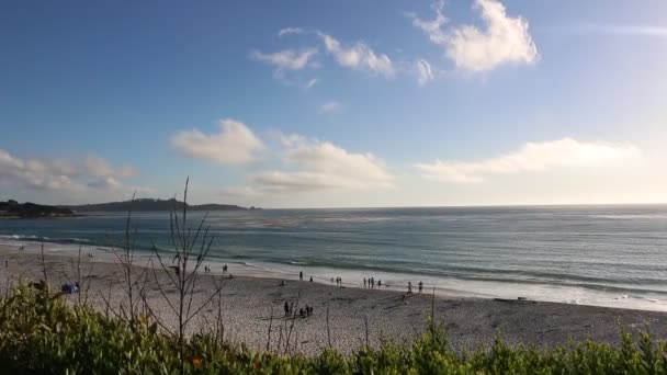 Άποψη Της Παραλίας Gibson Από Την Ακτή Carmel Καλιφόρνια — Αρχείο Βίντεο