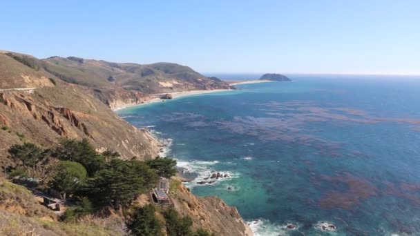 4 k antenn Californias Big Sur kust — Stockvideo