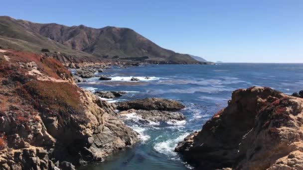 4 k antenne van Californië Big Sur kust — Stockvideo