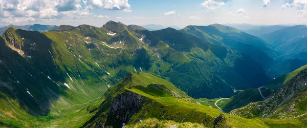 Panorama Des Fagarasan Gebirges Sommer Schöne Landschaft Mit Klippen Und — Stockfoto