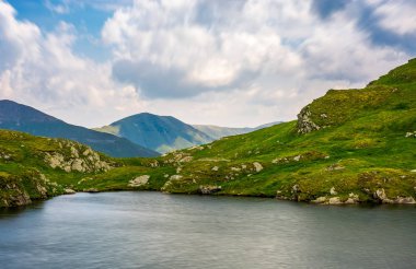 Capra buzul pitoresk etrafa. güzel dağlık yaz peyzaj yüksek irtifa üzerinde. güzel arka plan seyahat