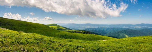 Beautiful Panorama Runa Mountain Hills Wonderful Cloudscape Blue Sky Distant — Stock Photo, Image