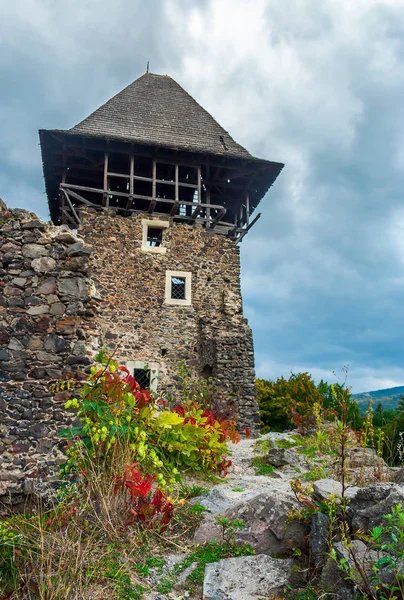 Main Tower Nevytsky Castle Ruins Medieval Fortress Popular Tourist Destination — Stock Photo, Image