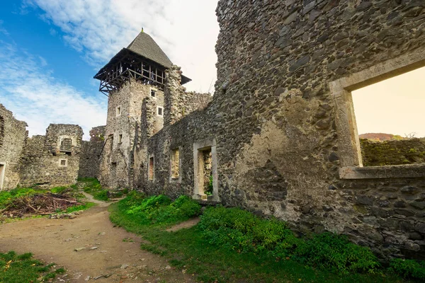 Inner Courtyard Main Tower Nevytsky Castle Ruins Popular Travel Attraction — Stock Photo, Image