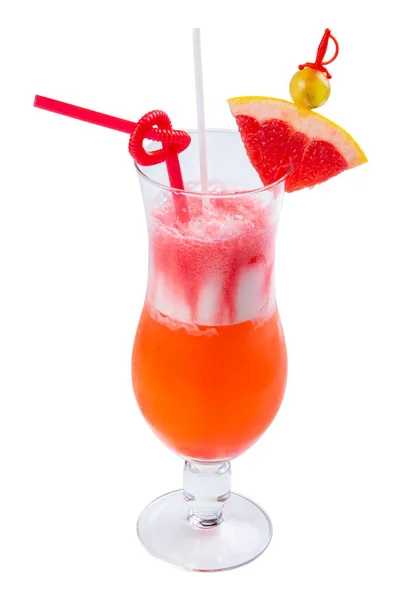 Sex Strand Cocktail Einem Hohen Glas Dekoriert Mit Orangen Und — Stockfoto