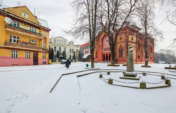 Uzhgorod Ucrania Ene 2016 Parque Feczik Invierno Antiguo Edificio Sinagoga —  Fotos de Stock