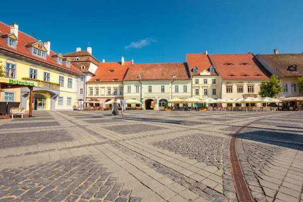 Sibiu Romania May 2017 Beautiful Architecture Large Square Piata Mare — Stock Photo, Image