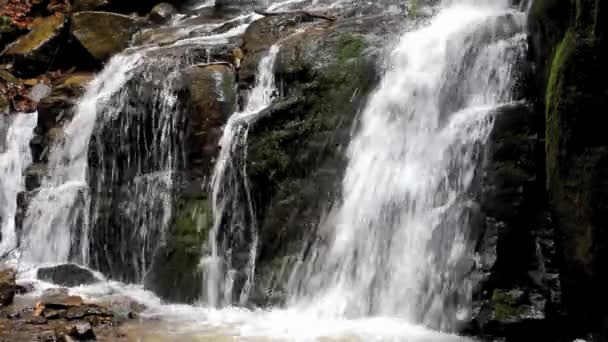 Prachtige Waterval Details Prachtige Lente Natuur Landschap Close Shot — Stockvideo