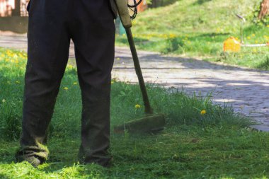 fırça kesici ile çim biçme