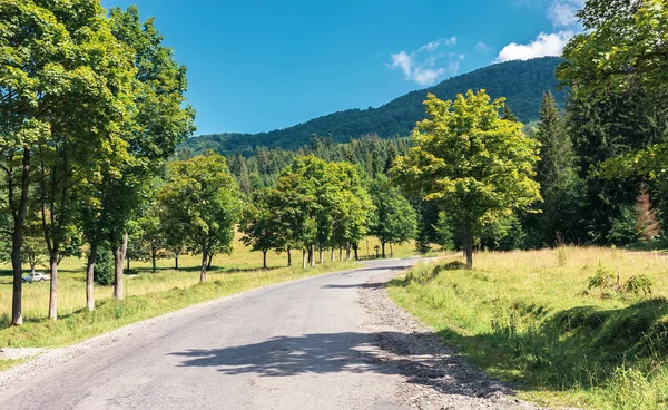 公路虽然农村在山区 — 图库照片