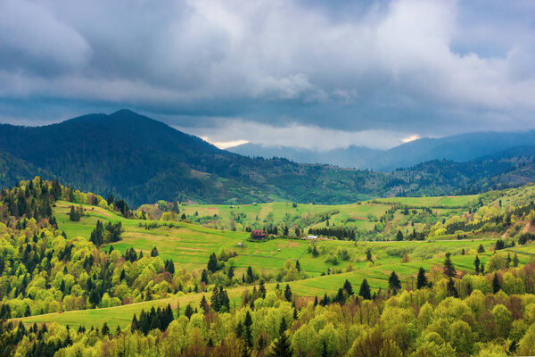 mountainous countryside in springtime