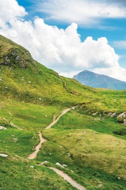 dağın tepesine yokuş yukarı yol.