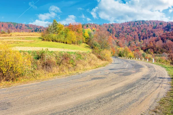 Viejo camino rural agrietado en otoño —  Fotos de Stock