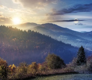 dağlarda kırsal üzerinde zaman değişikliği