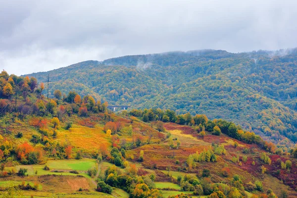 Belle campagne par temps de pluie dans les montagnes — Photo