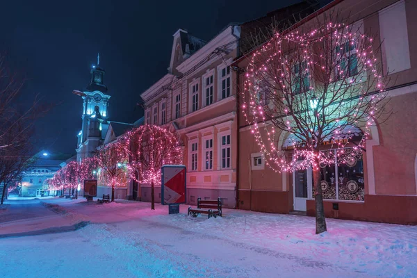 Winternacht in der Stadt — Stockfoto