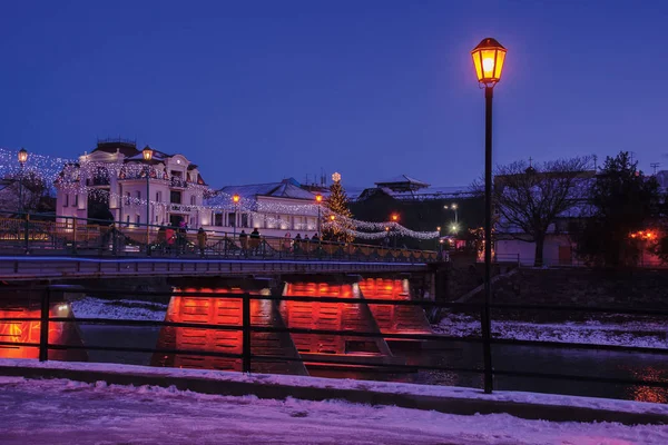 Alba invernale in città — Foto Stock