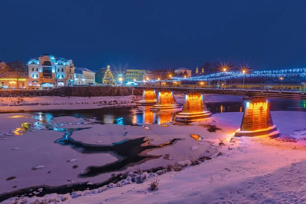 Alba invernale nel centro storico — Foto Stock