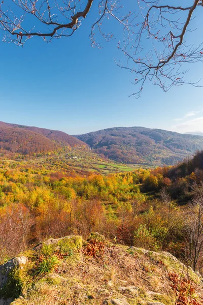 Paisaje de otoño en las montañas en un día soleado — Foto de Stock