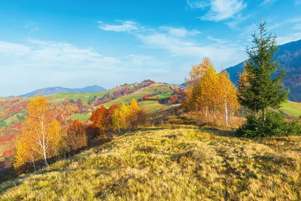 Calma mañana de otoño en las montañas — Foto de Stock