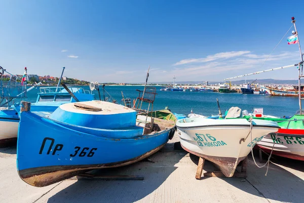 Nessebar Bulgarien September 2019 Boote Hafen Einer Altstadt Beliebtes Reiseziel — Stockfoto