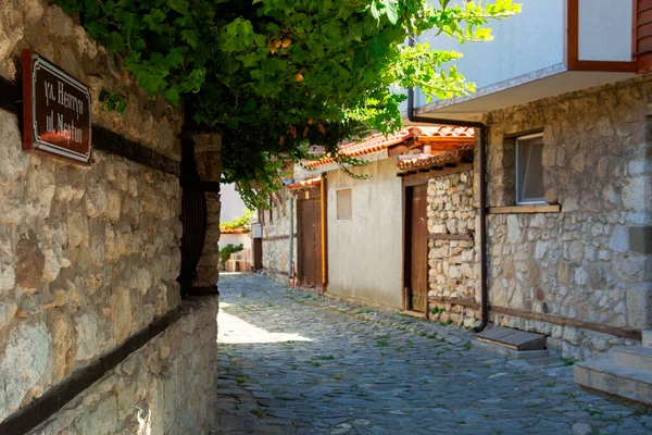 Nessebar Bulgaria Sep 2019 Calle Del Casco Antiguo Destino Popular — Foto de Stock