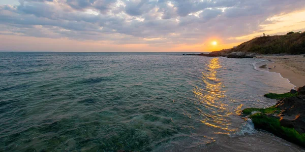 Salida Del Sol Mar Negro Maravilloso Paisaje Tranquilo Con Rocas —  Fotos de Stock