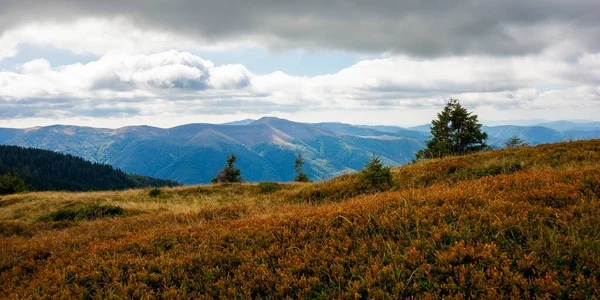 Mountain Landscape Autumn Dry Colorful Grass Hills Ridge Distant Valley — Stock Photo, Image